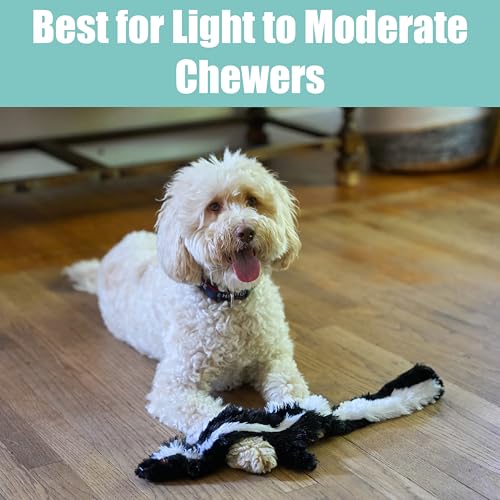 SPOT Skinneeez Skunk 23-Inch Stuffing-Free Plush Dog Toy – Realistic Design with 2 Squeakers – Durable, Soft Polyester for Medium & Large Dogs – Tug, Fetch & Shake Play – for Moderate Chewers - Image 3