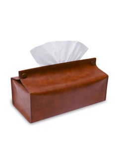 LeArt Leather Tissue Box Holder – Tissue Box Holder for Home Decorations for Living Room, Bedroom and Office | Tissue Box Cover | Car Tissue Holder | Tissue Box Cover for Car (Hazelnut Brown)  - Image 1