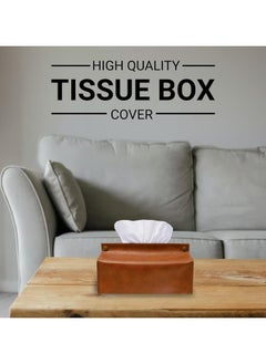 LeArt Leather Tissue Box Holder – Tissue Box Holder for Home Decorations for Living Room, Bedroom and Office | Tissue Box Cover | Car Tissue Holder | Tissue Box Cover for Car (Hazelnut Brown)  - Image 4