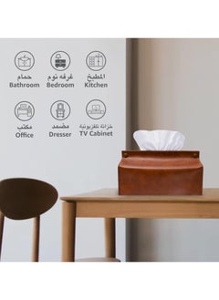 LeArt Leather Tissue Box Holder – Tissue Box Holder for Home Decorations for Living Room, Bedroom and Office | Tissue Box Cover | Car Tissue Holder | Tissue Box Cover for Car (Hazelnut Brown)  - Image 5