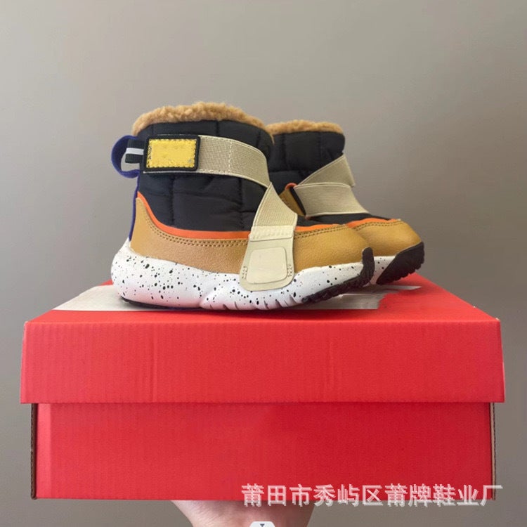 Children'S Shoes Fa Small Flying Saucer High-Top Fleece-Lined Children'S Snow Boots Boys And Girls Warm Boots Lambswool Baby Cotton Boots - Image 3