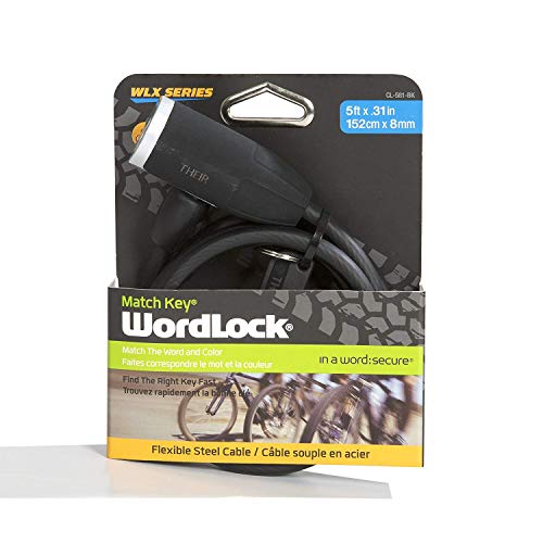 WordLock CL-581-BK WLX Hex MatchKey Cable Bike Lock, Black, 8mm/5-Feet - Image 2