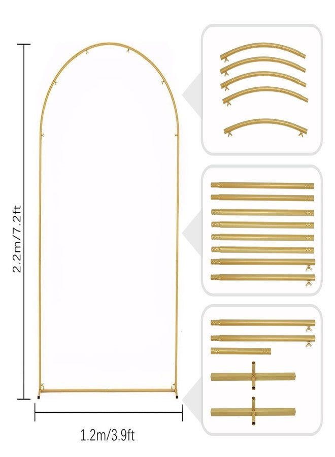 Vincidern 7.2 FT Ballon Arch Frame Backdrop Stand for Parties, Wedding Arch Frame Stand for Ceremony, Gold Metal Arch Backdrop Stand for Birthday Ceremony Decoration - Image 3