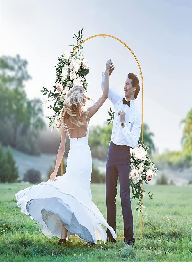 Vincidern 7.2 FT Ballon Arch Frame Backdrop Stand for Parties, Wedding Arch Frame Stand for Ceremony, Gold Metal Arch Backdrop Stand for Birthday Ceremony Decoration - Image 2