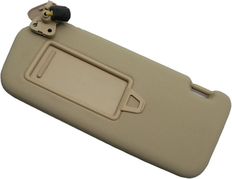 QASULER Beige Car Left Side Sun Visor with Mirror - Image 1