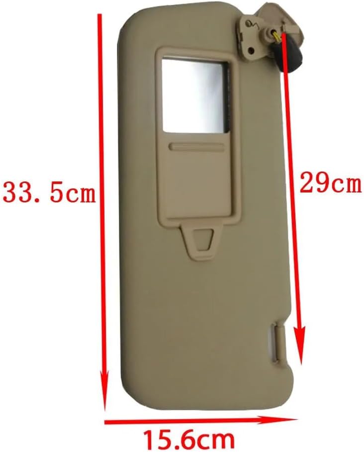 QASULER Beige Car Left Side Sun Visor with Mirror - Image 2
