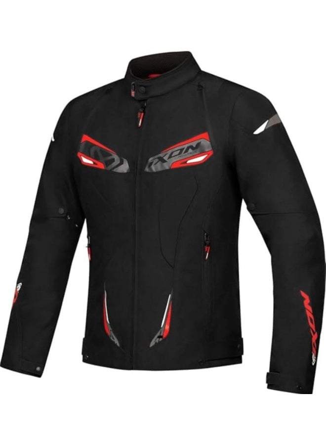 IXON Caliber Ms Textile Jacket Black White Red 100101174-1027-S-ASP
