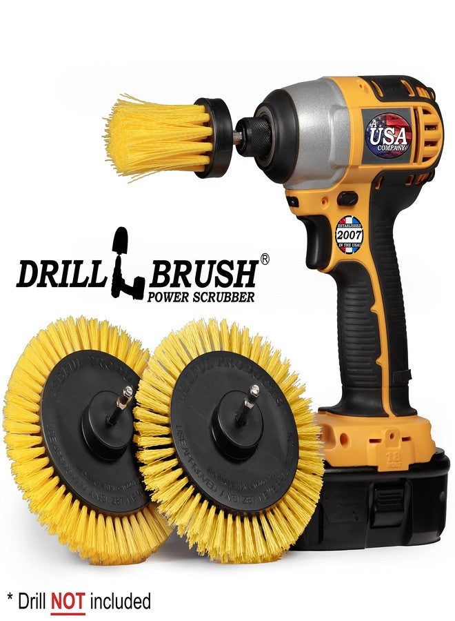 Drillbrush Tile and Grout Cleaning Drill Brush Set - 3 pack Drill Brush Power Scrubber Cleaning Brush Yellow Medium Stiffness - Shower Floor Scrub Brush for Drill - Bathroom Scrub Brush for Drill - Crevice Brush - Image 4