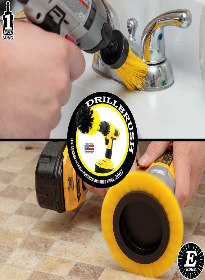Drillbrush Tile and Grout Cleaning Drill Brush Set - 3 pack Drill Brush Power Scrubber Cleaning Brush Yellow Medium Stiffness - Shower Floor Scrub Brush for Drill - Bathroom Scrub Brush for Drill - Crevice Brush - Image 2