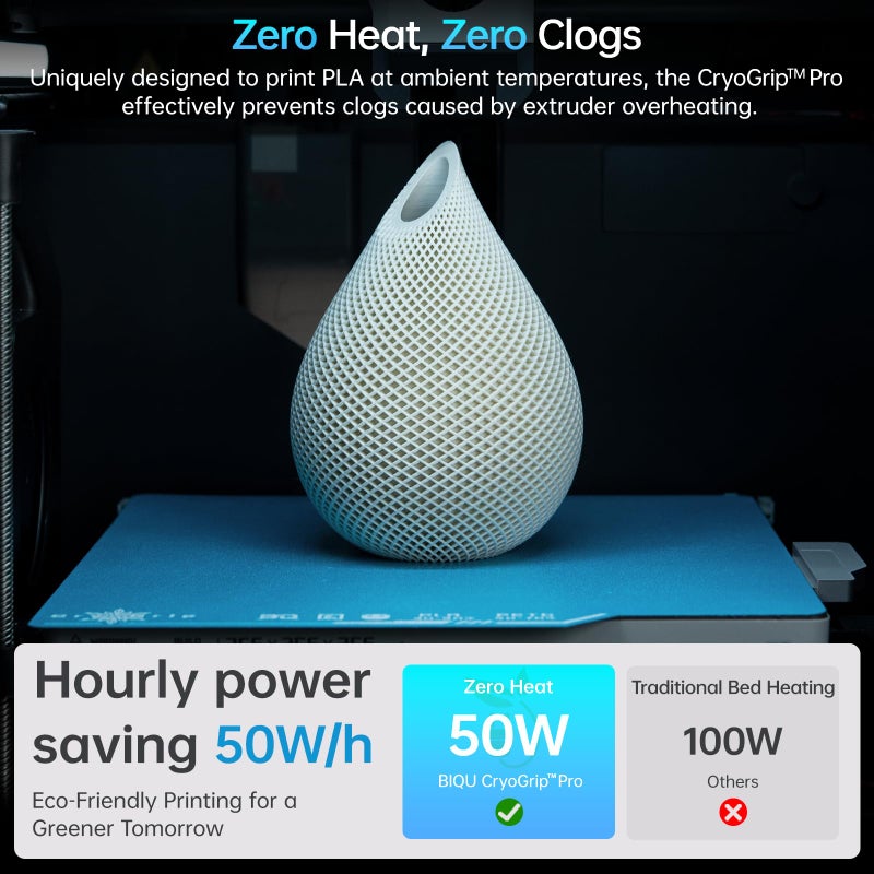 BIQU CryoGrip Pro Frostbite for Bambu-Lab P1S/P1P/P2S/X1C/X1E/A1 257x257mm Cold Build Plate Room Temperature Print Double Sided Upgrade Plate Removable Surface Platform - Image 3