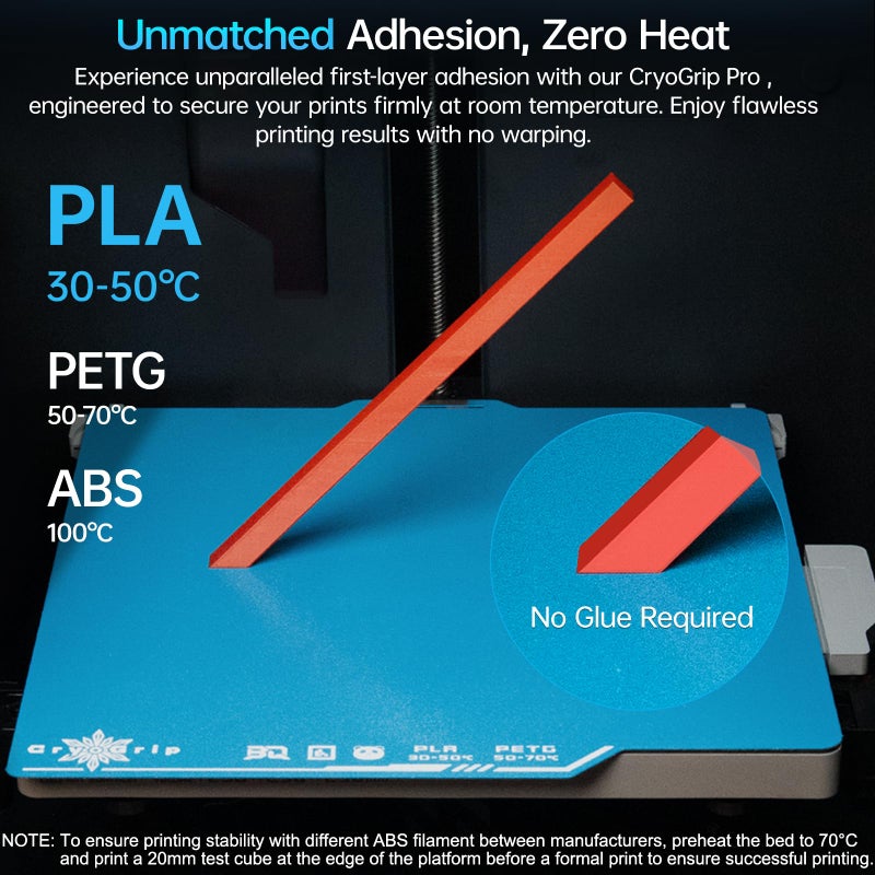 BIQU CryoGrip Pro Frostbite for Bambu-Lab P1S/P1P/P2S/X1C/X1E/A1 257x257mm Cold Build Plate Room Temperature Print Double Sided Upgrade Plate Removable Surface Platform - Image 2