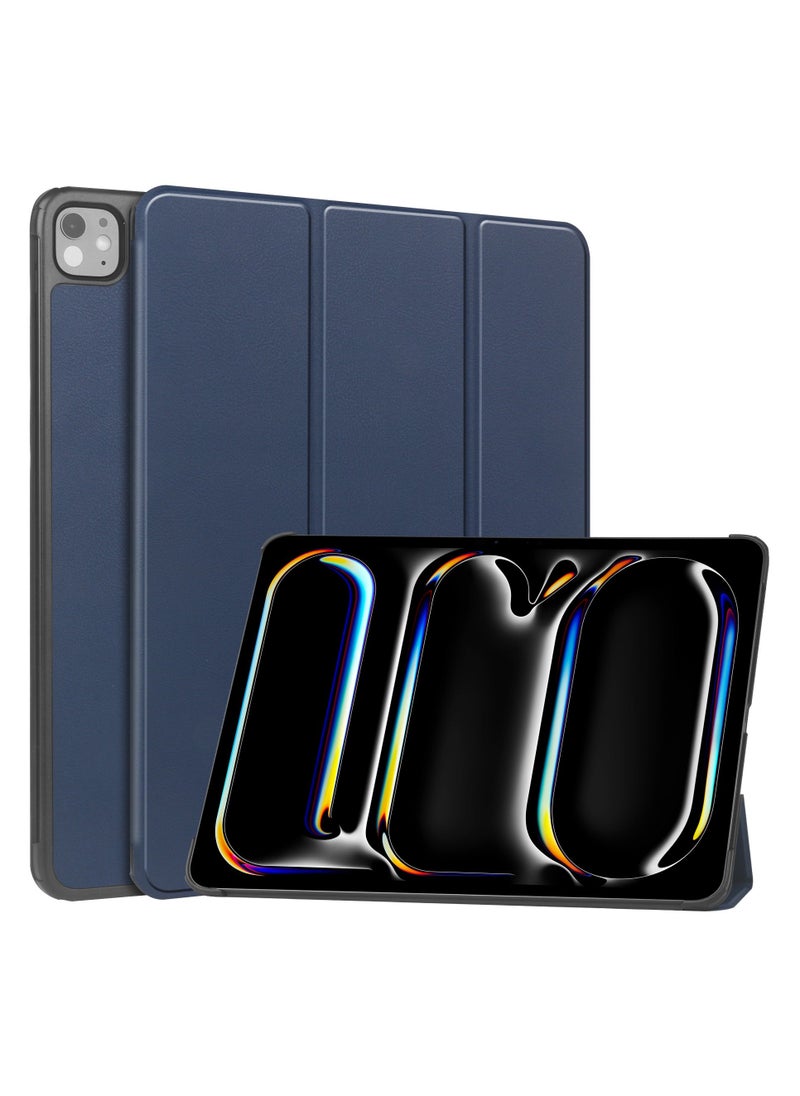 vesus Triple Fold Bracket Case for iPad Pro 13 Inch 2024 (M4, 7th Gen), Protective Smart Cover With Auto Sleep Wake Feature (Blue) - Image 1