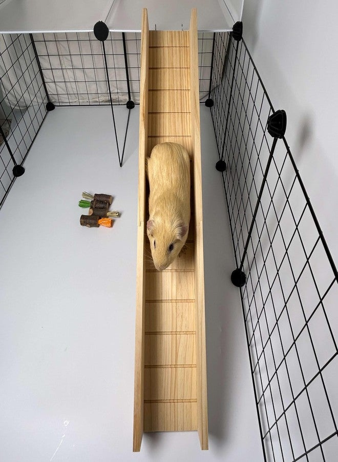 Shuoxpy Guinea Pig Cage Bridge, Small Animal Wooden Ladder Ramp, Guinea Pig Cage Accessories Second Floor Link Bridge for Guinea Pigs, Ferrets, Hamsters (70CM/27.5IN) - Image 4