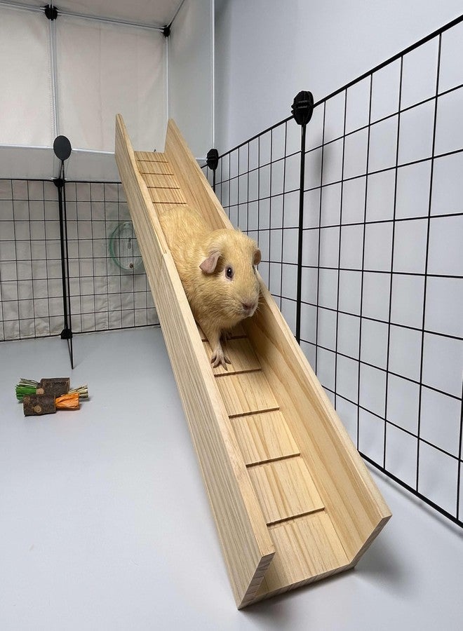 Shuoxpy Guinea Pig Cage Bridge, Small Animal Wooden Ladder Ramp, Guinea Pig Cage Accessories Second Floor Link Bridge for Guinea Pigs, Ferrets, Hamsters (70CM/27.5IN) - Image 3