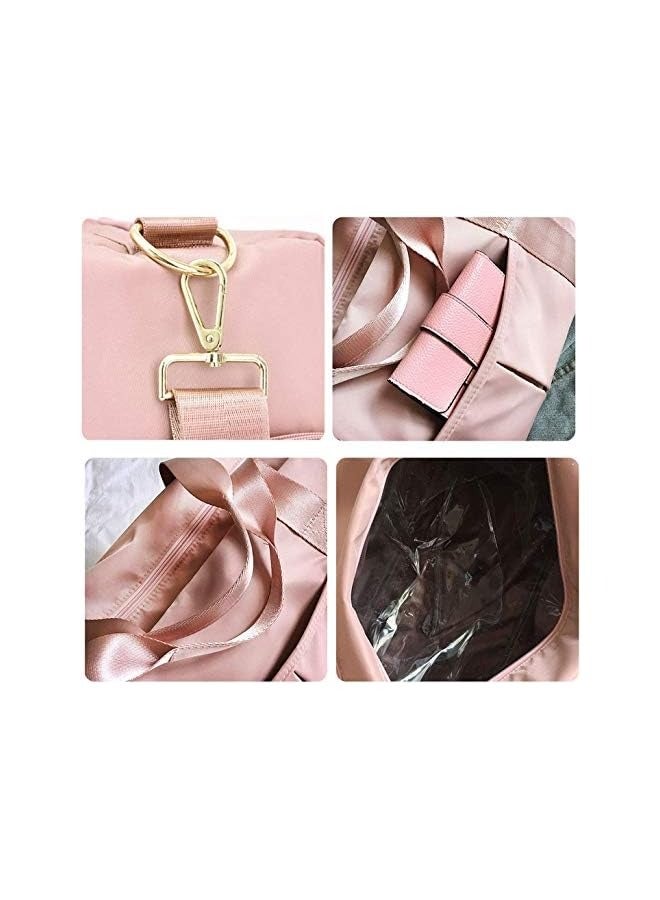 AMERTEER Sports Gym Bag for Women,Workout Duffel Bag Travel Bags Swim Sports Travel Gym Bag with Dry Wet Pocket and Shoe Compartment(Pink) - Image 1