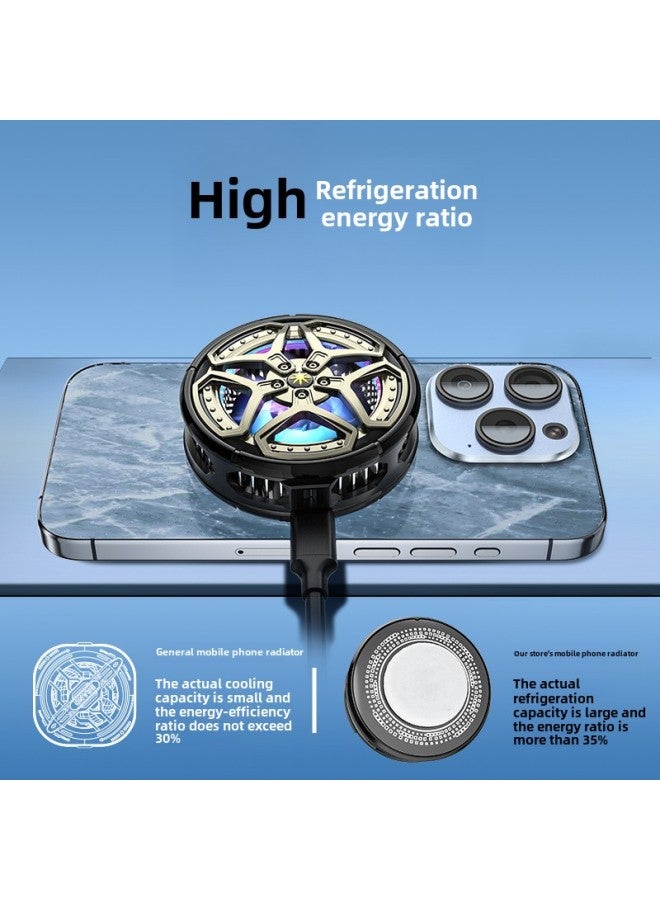 JS81 Mobile Phone Radiator Semiconductor Icing Magnetic Cooling Artifact Eating Chicken Live Cooling Fan Back Clip-Color:Js81 Does Not Freeze┃Black┃With Clip  - Image 3