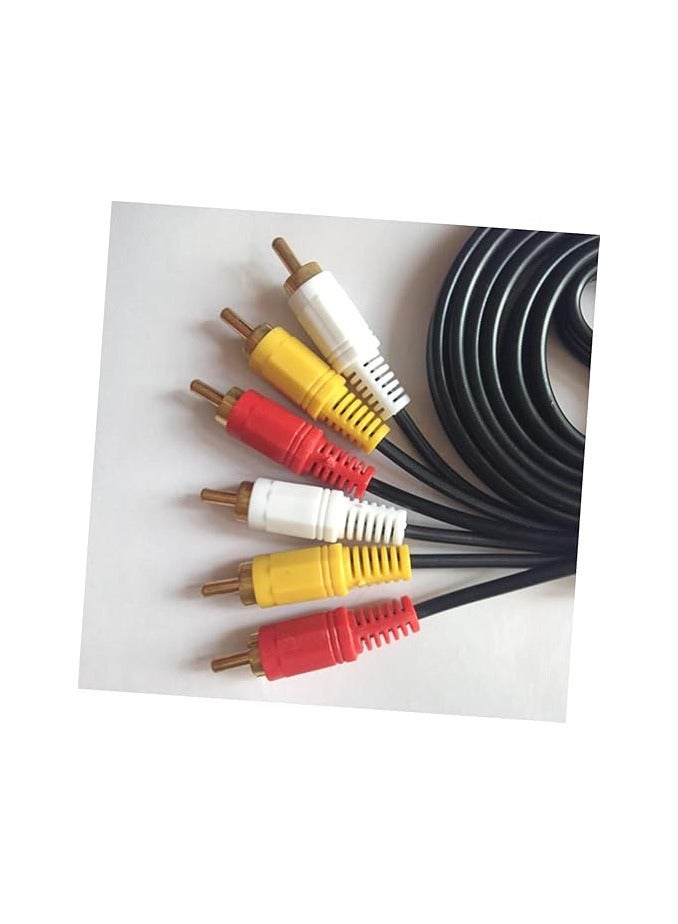 3RCA Lotus Head Audio Line 3 Pair 3 Lotus to 3 Lotus Audio Line 3rca Lotus Head Audio Cable  - Image 2