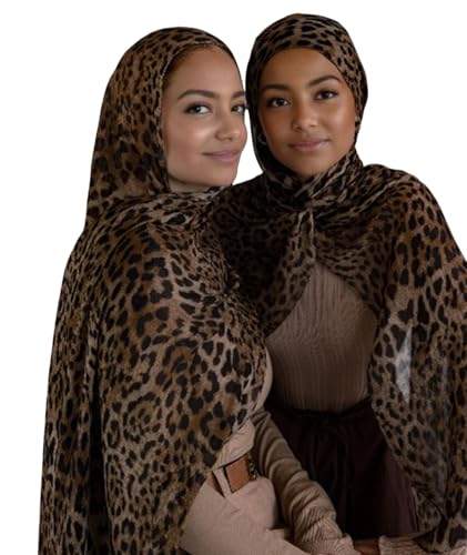 ZGMYC Fashion Leopard Print Hijab Scarf for Women Instant Jersey Hijab Head Wraps Sheer Beach Scarf Sunscreen Shawls - Image 5