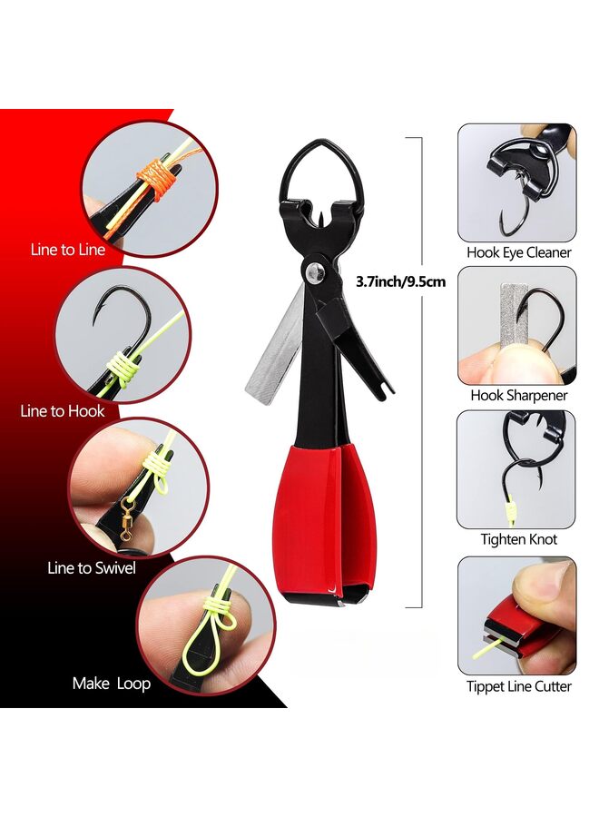 Generic Aluminum Fishing Pliers Hook Remover Braid Line Cutter with Coiled Lanyard, Fly Fishing Knot Tying Tool & Retractors  - Image 3