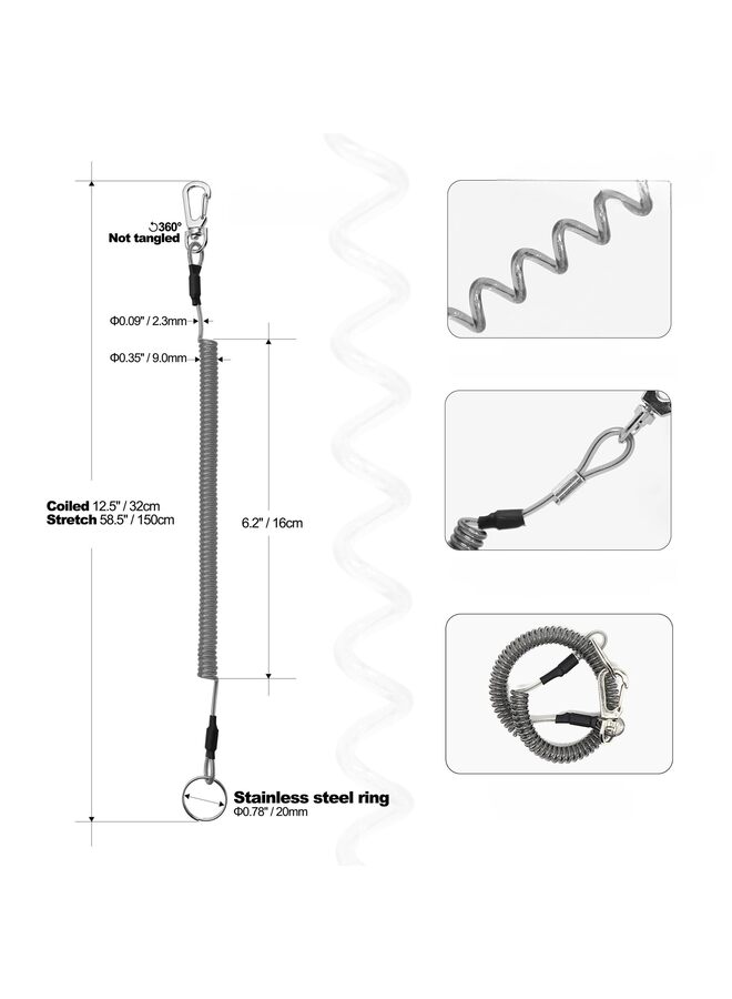 Generic Aluminum Fishing Pliers Hook Remover Braid Line Cutter with Coiled Lanyard, Fly Fishing Knot Tying Tool & Retractors  - Image 5