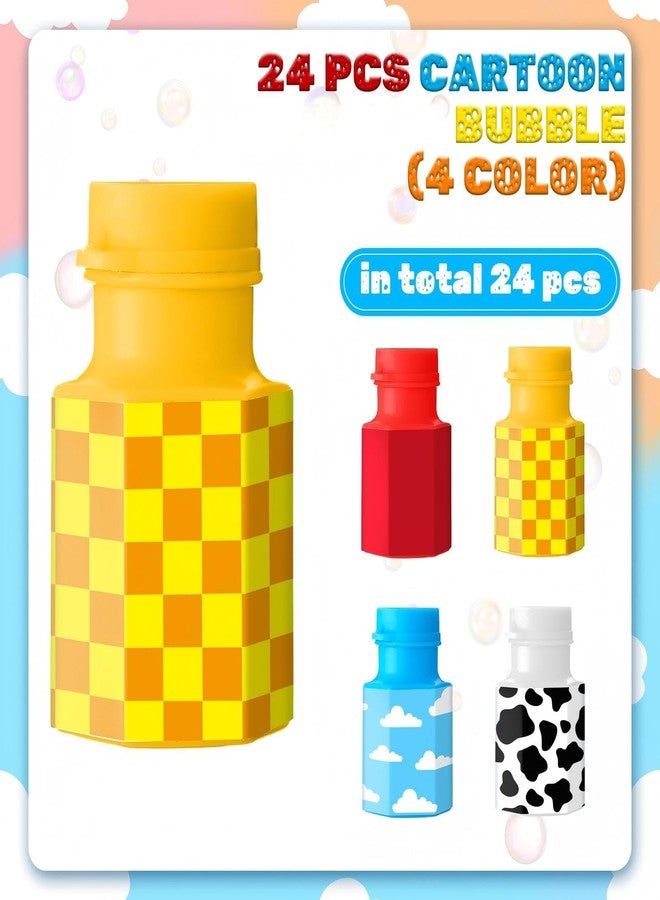 Rotatingpals 24 Pack Bulk Bubble Wands Cartoon Party Supplies Theme Birthday Party Supply Cartoon Theme Birthday Bag Stuffers Supplies Decorations for Adults(Wand,Hexagon Bottles) - Image 3