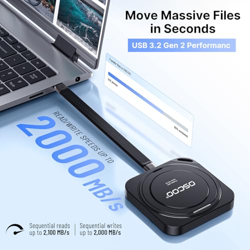 OSCOO 1TB Portable Magnetic Phone SSD with Stand, Up to 2000MB/s, External Solid State Drive Compatible with MagSafe for iPhone 15/16/17, Mac, Laptop, Tablet–Shoot in Apple ProRes 4K & Samsung Pro Video - Image 2