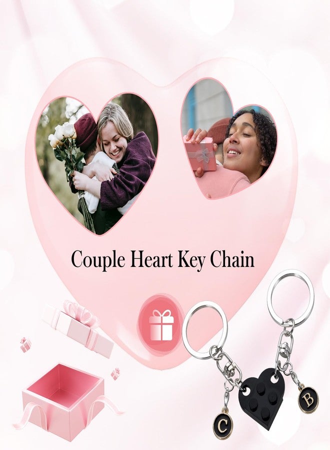 فان لوف ماك هدايا فانلوفماك ليوم الحبيب الوطني، هدايا شخصية للأزواج، سلاسل مفاتيح على شكل قلب متطابقة، هدايا للأزواج، سلاسل مفاتيح تحمل الأحرف الأولى، هدايا عيد الحب، هدايا صغيرة تُوضع في جوارب عيد الحب - Image 4