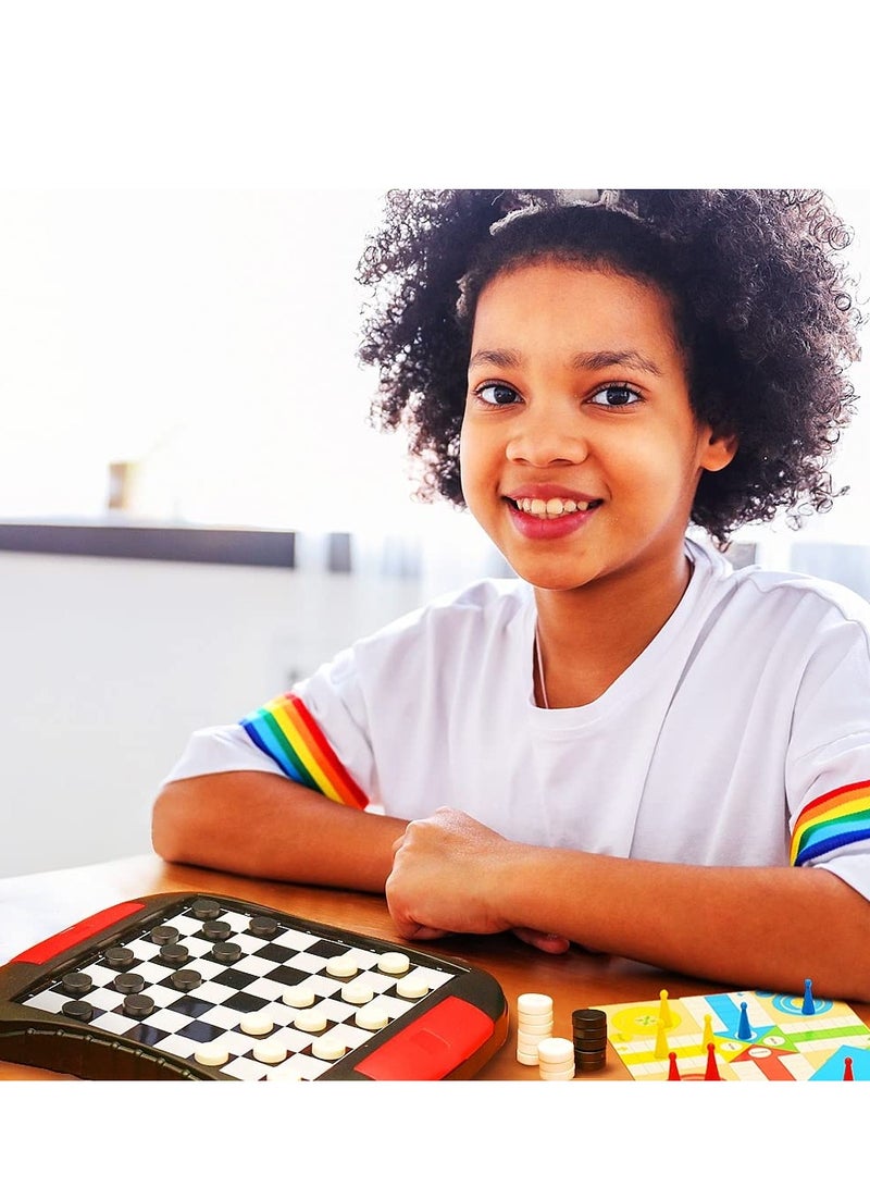 SYOSI 6-in-1 Magnetic Travel Board Game Set - Bundle Pack of 6 Classic Magnetic Games, 7.8 * 6.7 Inches Small Package with Magnet with Storage Box,Road Trip, Travel, Camping for Kids 6+ - Image 5