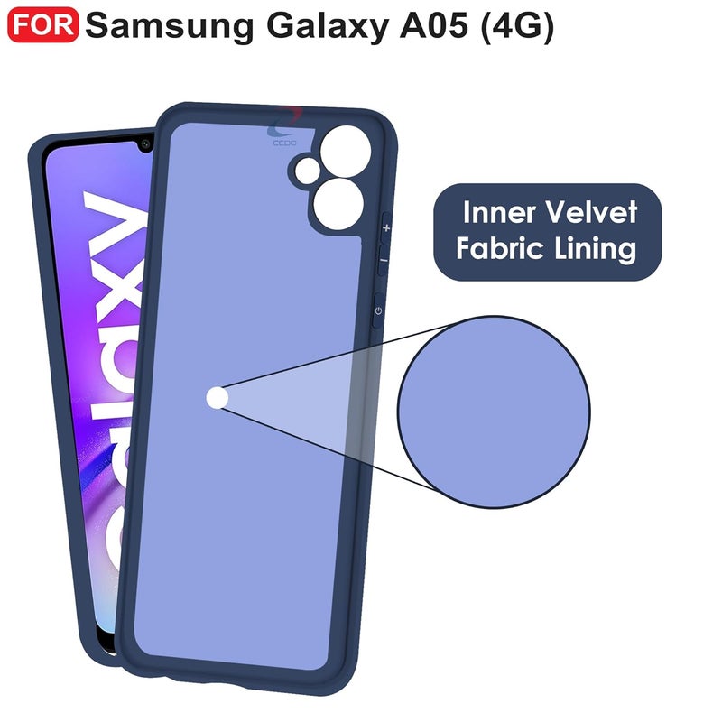 Cedo Samsung Galaxy A05 / F05 / M05 (4G) Back Cover | Camera Bump Protection & Inner Velvet Fabric Lining | Ultra Slim Matte Soft Rubberised Case Cover (Blue) - Image 4