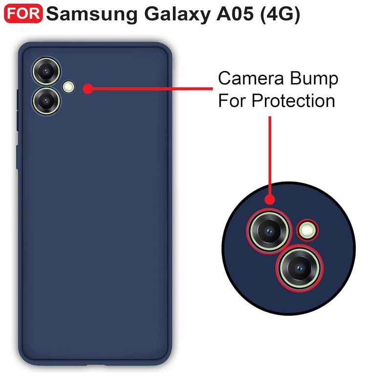 Cedo Samsung Galaxy A05 / F05 / M05 (4G) Back Cover | Camera Bump Protection & Inner Velvet Fabric Lining | Ultra Slim Matte Soft Rubberised Case Cover (Blue) - Image 3