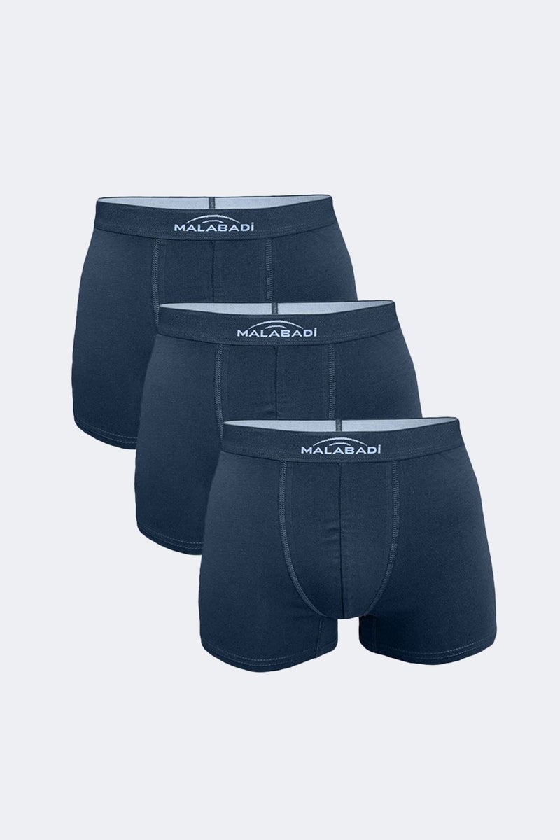 Malabadi Men's Smoke 3 Piece Cotton Elastane Boxer 3M075  - Image 1