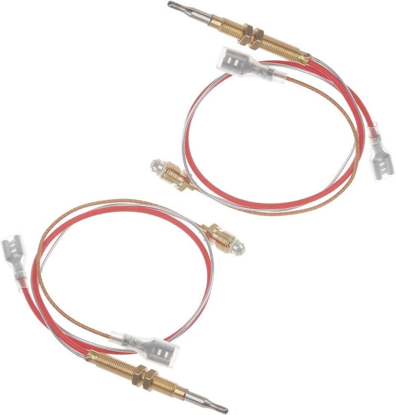 Timsec Outdoor Patio Heater Thermocouple Sensor, with M8 x 1 End Connection Nuts, M6 x 0.75 Thermocouple Head Thread and 2 Screw Nuts, 16.2" Length Wire and 0.25'' Flat Terminal - Image 1