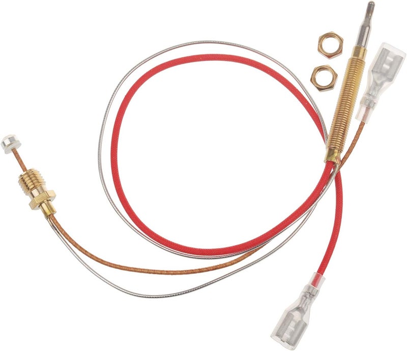 Timsec Outdoor Patio Heater Thermocouple Sensor, with M8 x 1 End Connection Nuts, M6 x 0.75 Thermocouple Head Thread and 2 Screw Nuts, 16.2" Length Wire and 0.25'' Flat Terminal - Image 2