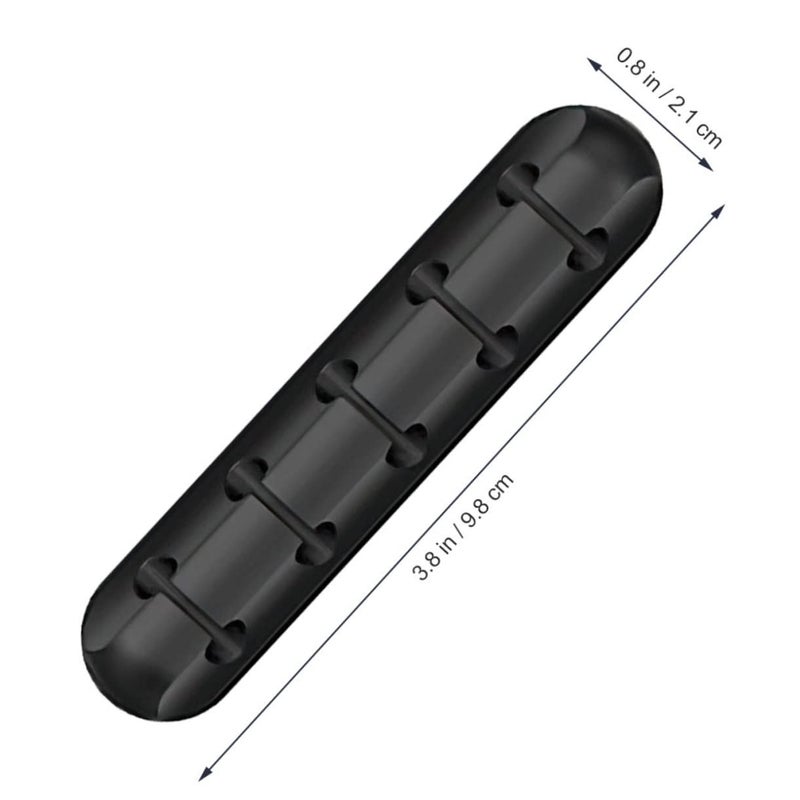 2Pcs Black Adhesive Cable Organizer for Desk Management Keep Data Headphone Network Cables Neat - Image 3