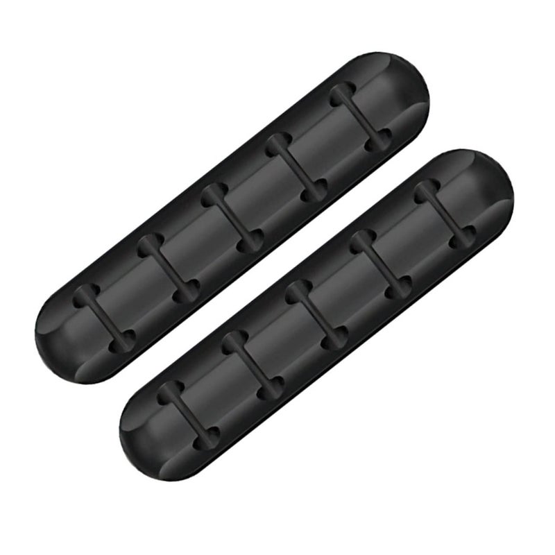 2Pcs Black Adhesive Cable Organizer for Desk Management Keep Data Headphone Network Cables Neat - Image 2