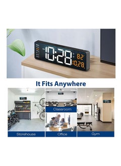 MIXDE Digital Wall Clock Large Display,16 Inch Large Wall Clocks, LED Digital Clock with Remote Control for Living Room Decor, Automatic Brightness Dimmer Big Clock with Date Week Temperature  - Image 2