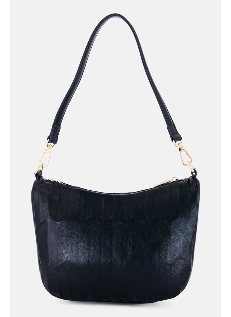 SISLEY Women Brand Logo Shoulder Bag, Black  - Image 2