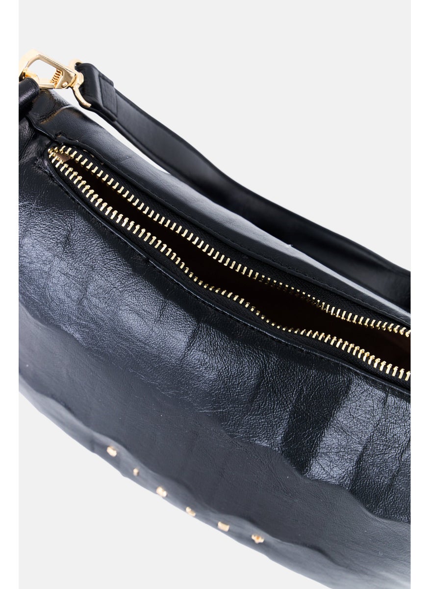 SISLEY Women Brand Logo Shoulder Bag, Black  - Image 3
