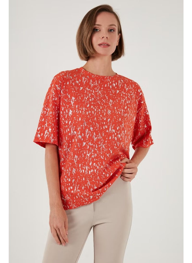 Lela Shiny Oversize Fit Crew Neck Blouse Women's Blouse 5865816 - Image 2