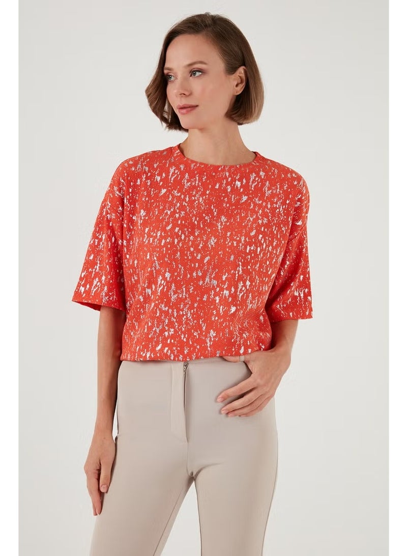 Lela Shiny Oversize Fit Crew Neck Blouse Women's Blouse 5865816 - Image 3