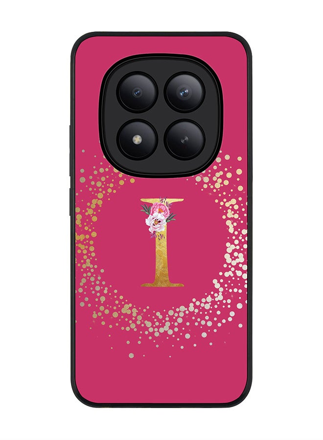 For Xiaomi Redmi Note 15 Pro+ / Poco M8 Pro Case,Slim fit Camera Protection, Shockproof Thin Phone cover  - Custom Monogram Floral - I ( Deep Pink )