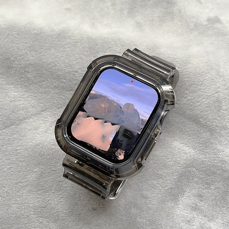 غطاء شفاف متوافق مع ساعة آبل (Orange) مقاس 42 و44 و45 مم من سلسلة iWatch - Image 1