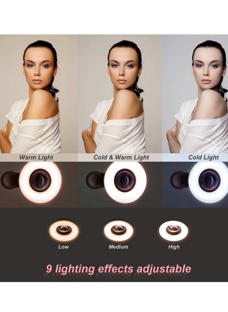 كابتن تيك Portable Rechargeable Phone Lens Macro Light Mini Clip Ring Light Lens for iPhone/Android - Image 2