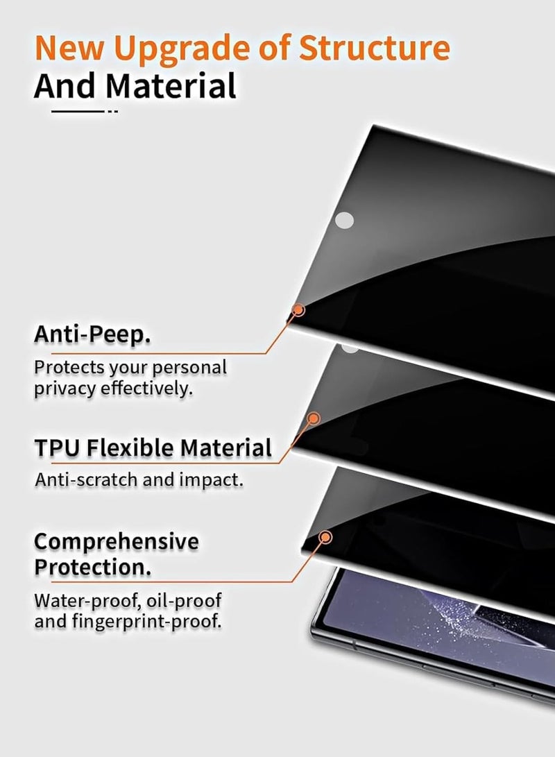 DUSALA Samsung Galaxy S24 FE Privacy Screen Protector Pack of 2 Anti-Spy Ceramic Matte Film Fingerprint ID Compatible For Samsung Galaxy S24 FE - Image 4