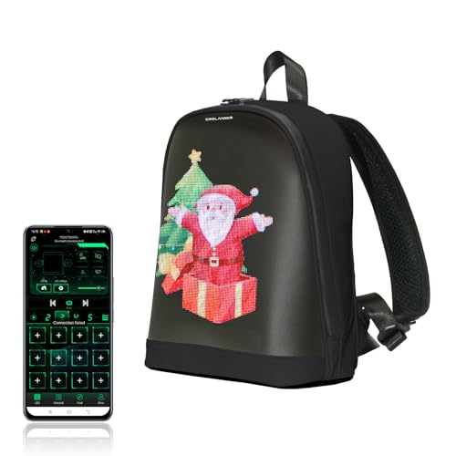 Crelander LED Backpack, 12 inch App Control Small Laptop Backpack with Programmable Screen DIY Pixel Art Animation Smart Dynamic Fashion Shoulder Bag for Girls and Women Daily Use Cycling - Image 1