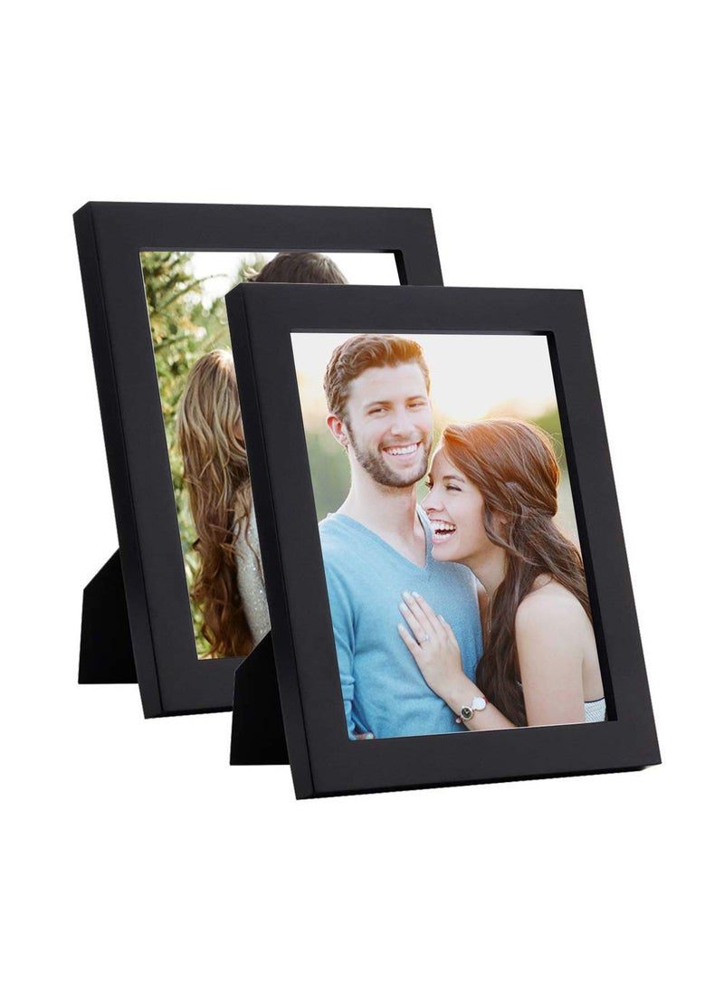 Art Street Art Street - Set of 2 Wall and Table Top Photo Frames Perfect for Family Office Table Decorations(2 units of 5x7) -Black  - Image 1