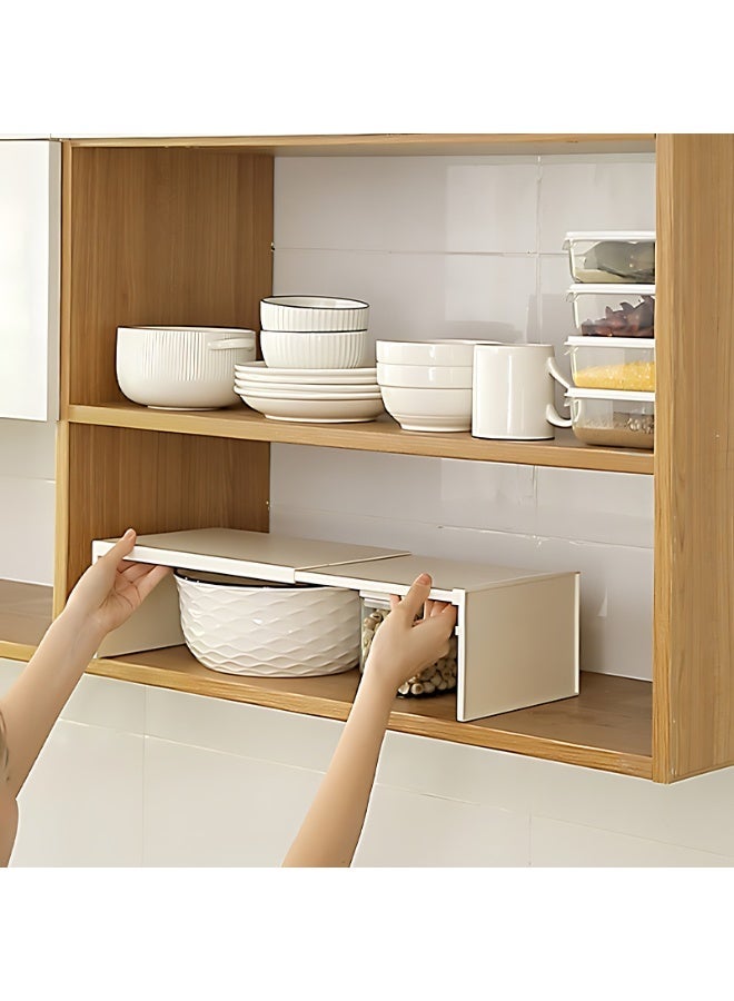 بلومنغ تايم رف خزانة قابل للتوسيع، رف مساعد قابل للتوسيع للمطبخ، رف متعدد الطبقات موفر للمساحة - Image 1