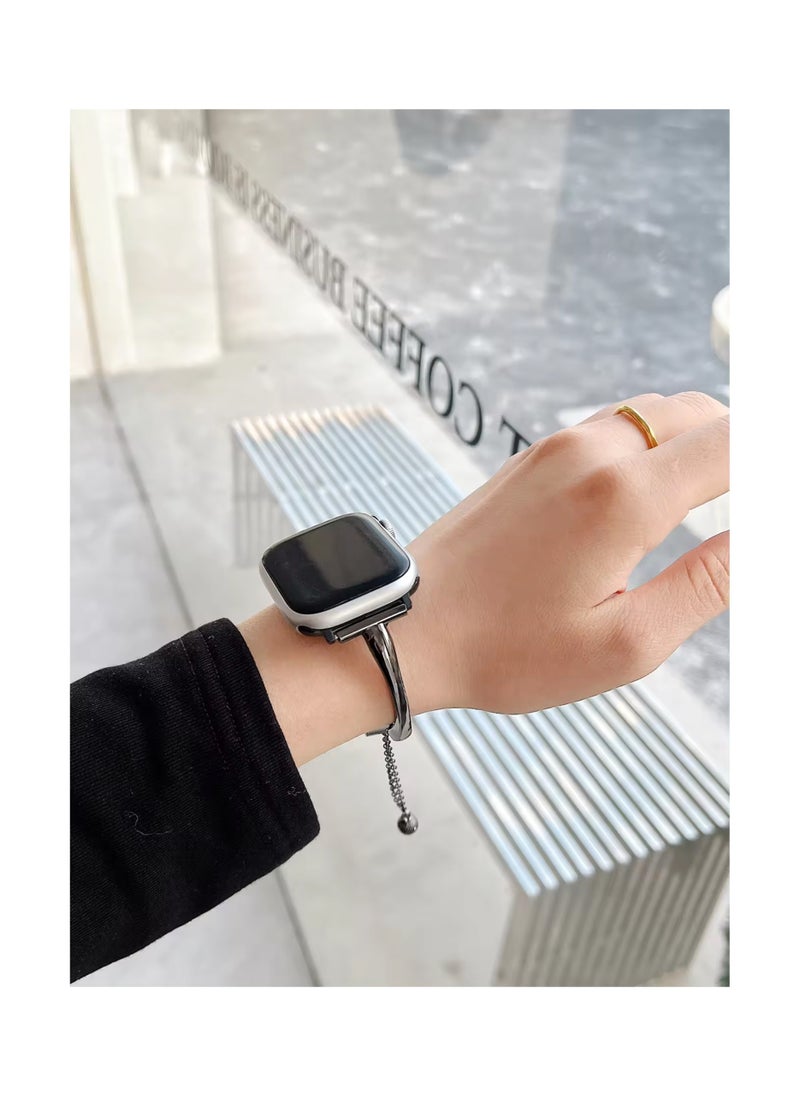 Generic - Metal Smart Watch Replacement Strap for Apple Watch 42/44/45/49mm - Black - Image 1