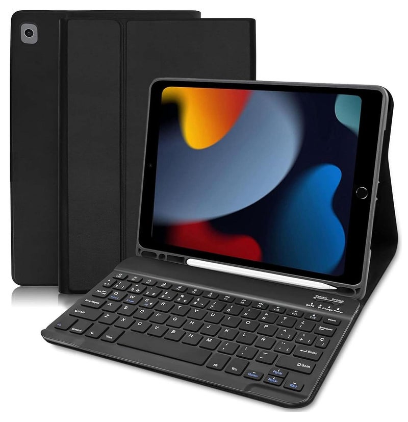 Buenos Keyboard Case For IPad 10.2 /iPad 9th Generation /8th /7th /iPad Air 3 /iPad Pro 10.5, Keyboard For IPad 9 Generation, Detachable Bluetooth Keyboard Case For IPad 10.2-Black - Image 1