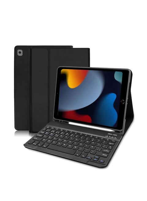 Keyboard Case For IPad 10.2 /iPad 9th Generation /8th /7th /iPad Air 3 /iPad Pro 10.5, Keyboard For IPad 9 Generation, Detachable Bluetooth Keyboard Case For IPad 10.2-Black